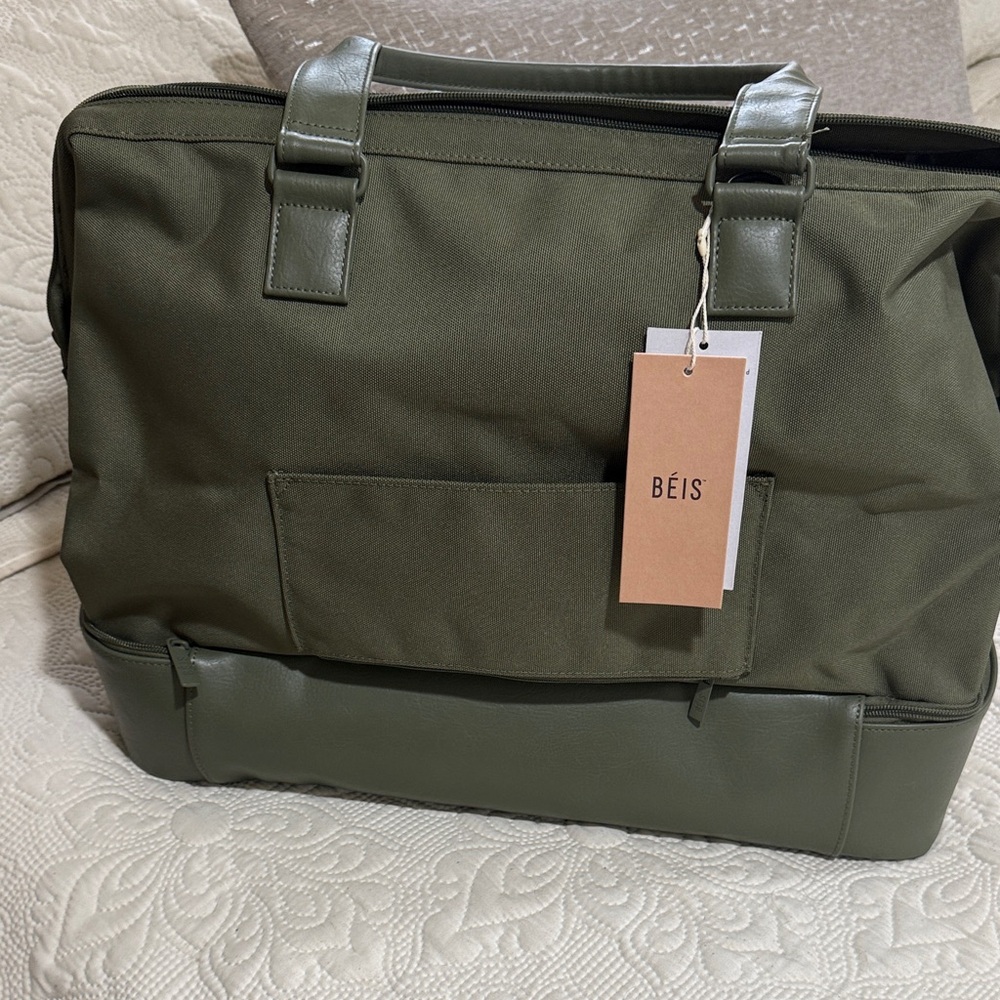 BEIS Forest Green Duffel Bag NWT